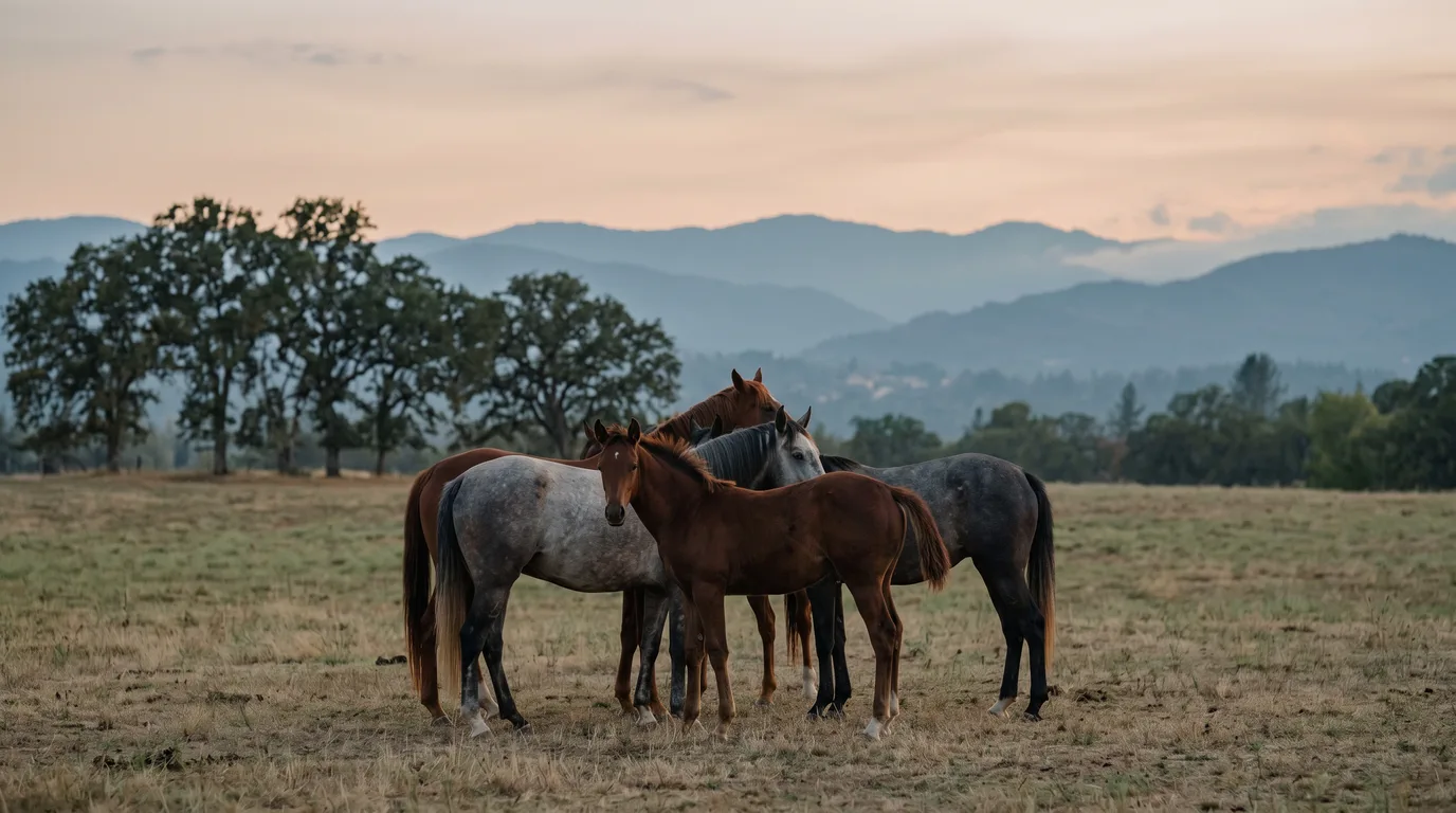 Chevaux en liberté, Domaine équestre Saint-Martin, Drôme
